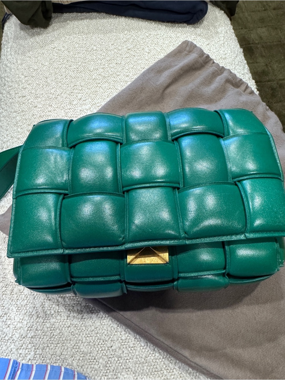 Bottega Veneta Padded Casette in ‘Racing Green’ Woven Leather Cross Body Bag - Picture 3 of 16